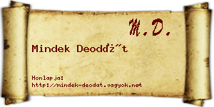Mindek Deodát névjegykártya
